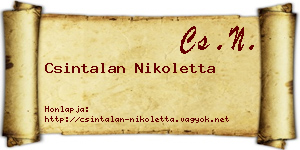 Csintalan Nikoletta névjegykártya